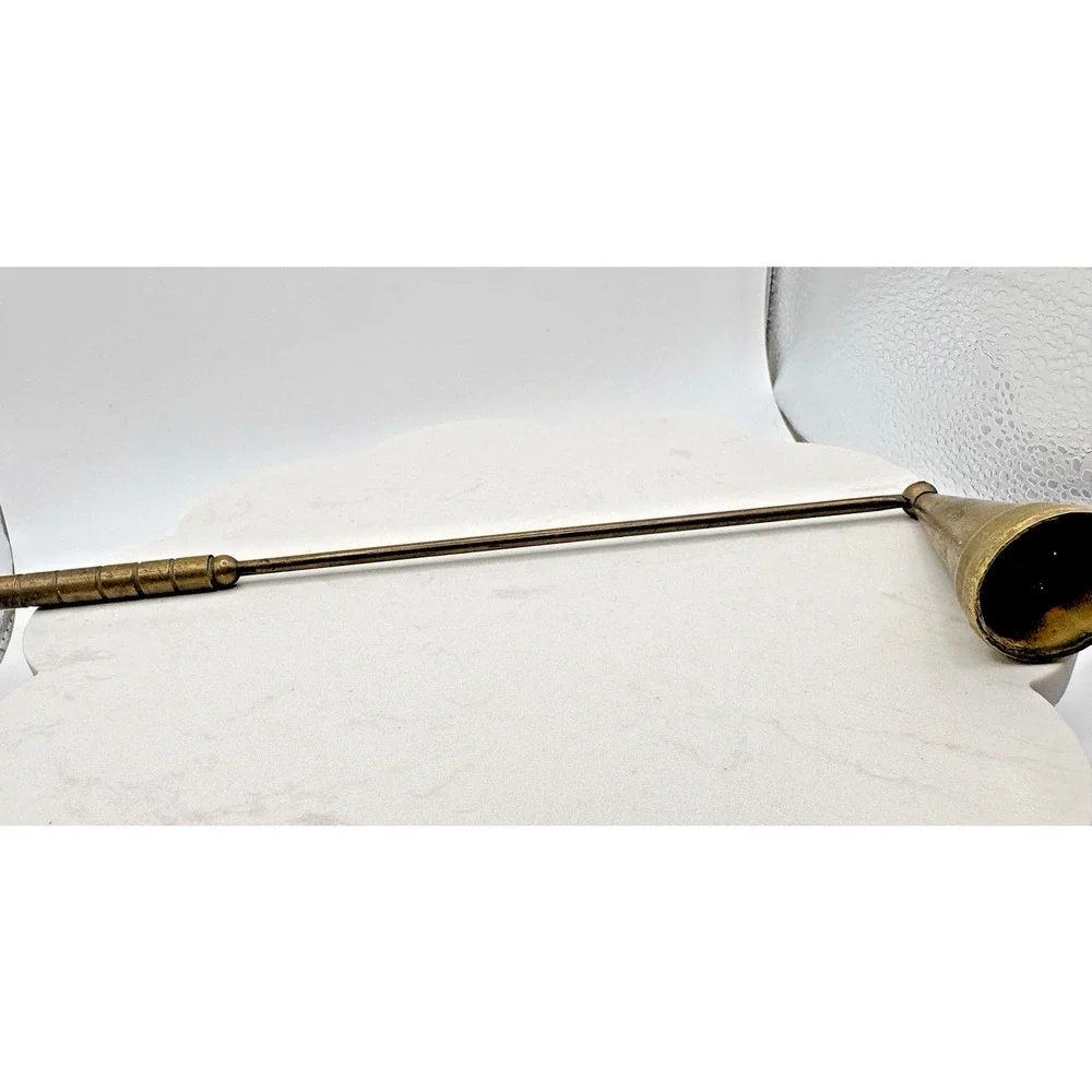 Brass Candle Snuffer Hinged Cone Snuff 2.5